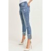 Women's Raw Hem Cuffed Slim Straight Leg Jeans - RISEN - 2 of 4