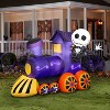 Gemmy Lightshow Airblown Inflatable Jack Skellington in Sewn in Micro LED Purple Train Scene Disney, 5 ft Tall - 2 of 4
