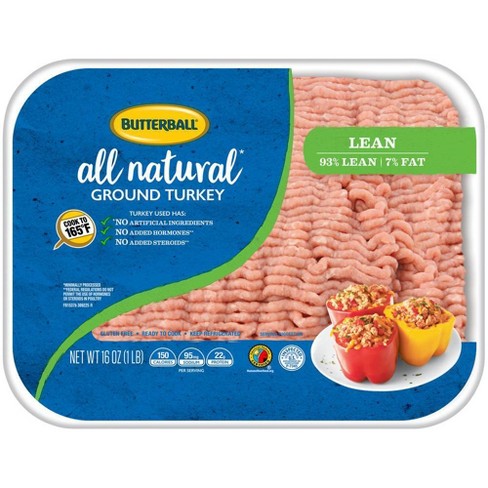 Butterball All Natural Fresh 93/7 Ground Turkey - 1lb : Target