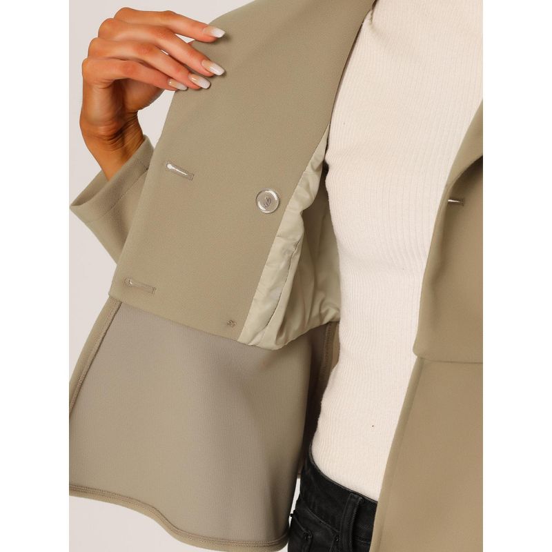 Allegra K Women's Elegant Lapel Blazer Long Sleeve Button Ruffle Hem Work Short Coat Jacket, 5 of 6