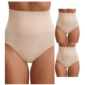 INSPIRE CHIC 3 Packs Women's High Waisted Tummy Control Shaping Briefs - 1 of 4