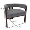FONTOI Upholstered Accent Chairs Set of 2, Armchair Chair with Open Back&3 Legs for Living Room Bedroom Dining Room Kitchen, Gray, 20.47"*25.2"*24.21" - 3 of 4