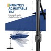 Cantilever Patio Umbrella 10x10ft Large Rectangle Umbrella Outdoor Market Umbrellas 360 Rotation Offset Hanging Outdoor Shade - 4 of 4