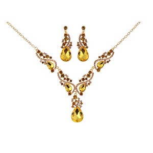Anna-Kaci Elegant Crystal Bridal Necklace Earrings Set ÊØè Rhinestone Wedding Party Costume Jewelry for Brides and Bridesmaids - 1 of 4