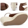 BLISSFUL STEP Women's Peep Toe Double Ankle Strap High Platform Wedges Heel Sandals - 3 of 3