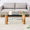 NicBex Modern 47.2" Rectangle Coffee Table with Tempered Glass Top and 2 Layer Storage for Living Room and Office - 3 of 4