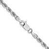 Black Bow Jewelry 3mm 10k White Gold Solid Diamond Cut Rope Chain Necklace - 3 of 4