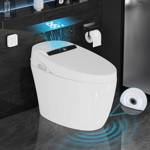 Vipbear modern one-piece toilet with heating and night light, highly comfortable, automatic flushing, lid/toilet opening and closing automatically - 1 of 4