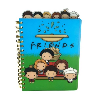 Friends Tab Journal Notebook, Spiral Bound, 144 Lined Pages, 7 x 8 inches, Blue