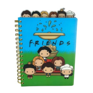 Friends Tab Journal Notebook, Spiral Bound, 144 Lined Pages, 7 x 8 inches, Blue - 1 of 4