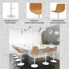 LeisureMod Tilbury Bar Stools with White Iron Base – Adjustable Height Counter Stools with Leather Seat, Swivel Function & Footrest Set of 2 - 3 of 4