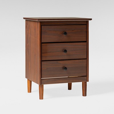 Stiva Classic Mid-Century Modern 3 Drawer Nightstand - Saracina Home