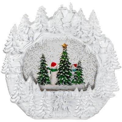 LED Lighted Caroling Snowmen Christmas Snow Globe with Glitter