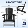 Maggift Outdoor Adirondack Chairs Set of 2, Plastic Fire Pit Chairs with Drink Holder, Patio Chairs with Stool Legs for Lawn, Black 31.4"*29.6"*36.4" - 3 of 4