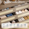 47.2" Large Double Dresser, Rattan 6 Drawer Dresser with Deep Drawers, Wooden Chest of Drawers with Storage, for Entryway Hallway Living Room - 4 of 4