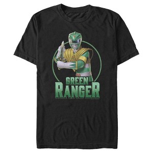 Men's Power Rangers Green Ranger Circle Portrait T-Shirt - 1 of 4