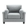 Modern Minimalist Small Couch Linen-Like Accent Chair with Rolled Arm and Comfortable Thick Cushion-Morden Fort - 2 of 4