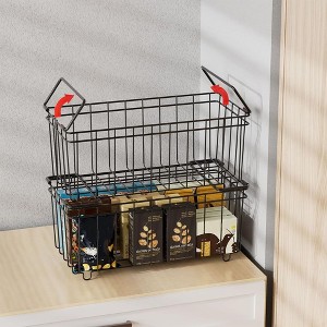 TROPOW Chest Freezer Baskets,  Pack Stackable Chest Organisers Baskets with Folding Handles for 198L Sort Frozen Foods, Add Space Easy Access - 1 of 4