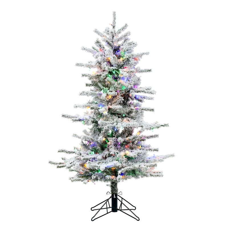 Vickerman Flocked Sierra Fir Slim Artificial Christmas Tree, 1 of 7