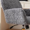 ORRD Faux Fur Office & Vanity Chair, Adjustable Swivel Desk Chair with Gold Base, Beige - 4 of 4