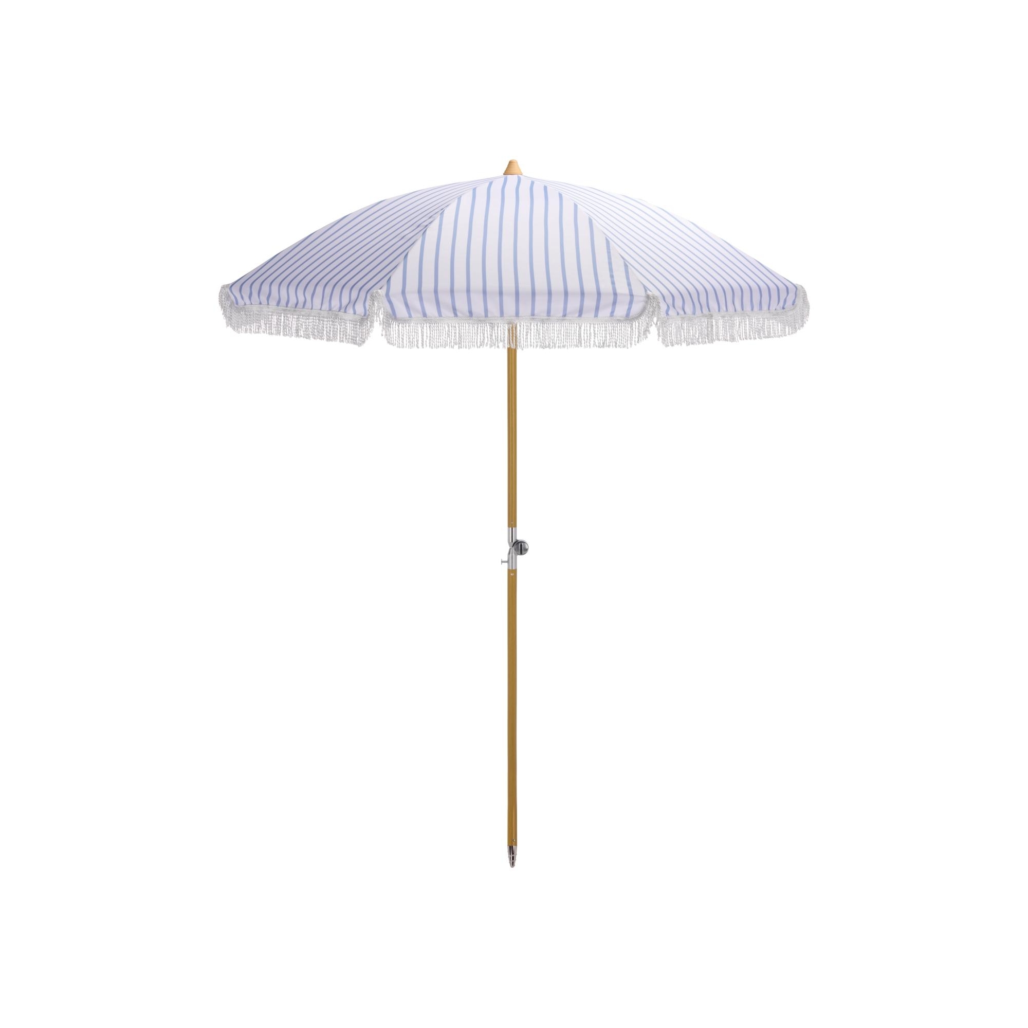 Bella 6.5' Beach Umbrella - Outdoor - PAT8504 - Baby Blue Stripe - Safavieh