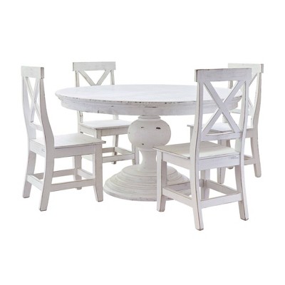5pc Brixton Calinda Dining Set with 4 Chairs White - Picket House Furnishings