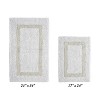 Hotel 2 PC Bath Rug 100% Premium Cotton Tufted Weave Two Tone Reversible Bathroom Rug, Super Soft Absorbent, Machine Washable Bath Mat - 2 of 4