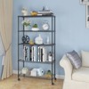 SEVOBAL Utility Storage Shelves Plastic Coated Iron Shelf with Smooth Nylon Wheels for Home and Office, Black, 35.82"*14.17"*6.49" - 4 of 4