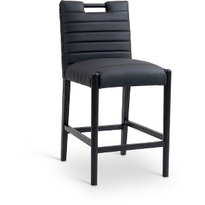 Meridian Furniture,Aimee Black Vegan Leather Counter Stool - 1 of 4