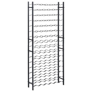 vidaXL Iron Wine Rack - 96 Bottle Capacity - Stable and Durable Storage - Black Metal Spray Finish - Freestanding - Modern Industrial Design - 1 of 4