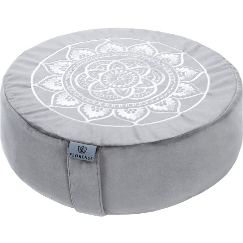 Round Zippered Buckwheat Filled Yoga Meditation Cushion Seat