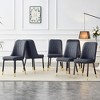 Lyngins Modern Dining Chairs with Metal Legs,Upholstered Kitchen Chairs with Curved Backrest,PU Chairs for Dining Room,Kitchen - 2 of 4