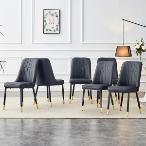 Sapphtopaz Modern PU Leather Dining Chairs, Side Chairs Kitchen Chairs with Backrest & Metal Legs for Dining Room, Kitchen - 1 of 4