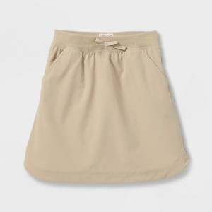 Girls' Woven Performance Uniform Skort - Cat & Jack™ Khaki - 1 of 3