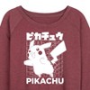 Women's - Pokémon - Pikachu Kanji Lightweight French Terry Wide Neck Long Sleeve Graphic Shirt - 2 of 4