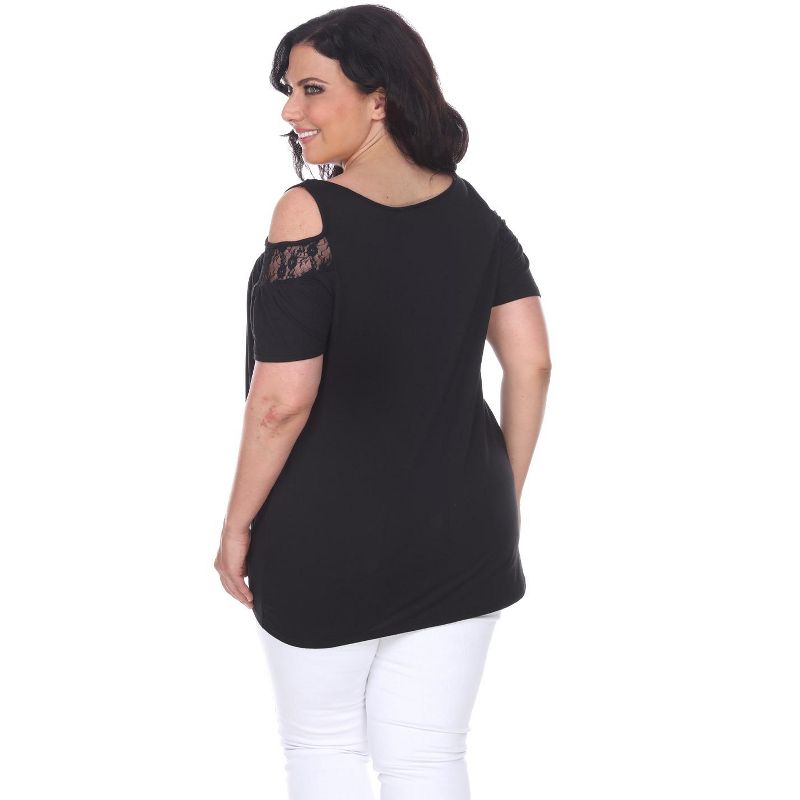Women's Plus Size Cut Out Shoulder Bexley Tunic Top - White Mark, 3 of 4