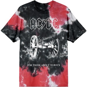 AC/DC For Those About To Rock Men's Black And Red Graphic Tees T-shirt - 1 of 1