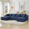 Compressible Corduroy U-Shaped Modular Sectional Sofa with Pocket Spring Support, Minimalist Cloud Couch for Living Room - 3 of 4