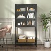 NicBex Bookshelf with Cabinet & Metal Frame Bookcases for Living Room Home Office - 2 of 4