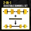 Adjustable Weight Dumbbell Set of 2, 44LbsFree Weight Dumbbell Set with Foam Handle, Convertible To Barbell Fitness Exercise Workout Equipment - 3 of 4