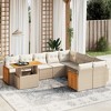 vidaXL 10 Piece Patio Sofa Set with Cushions - Beige and Cream - 2 of 4