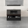 Whisen Floating Wall-Mounted Bathroom Vanity with Wave-Textured Soft-Close Drawers, Basin, Pre-Assembled Cabinet - 3 of 4