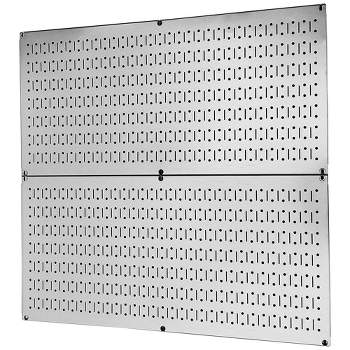 Wall Control 32" x 16" Horizontal Modular Metal Pegboard Standard Tool Organizer for Garages and Sheds with Mounting Brackets