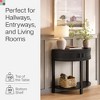 Stead Farmhouse Half Moon Console Table - Small Entry Table with Storage for Narrow Spaces - Modern Home Decor, Blackened Oak - 4 of 4