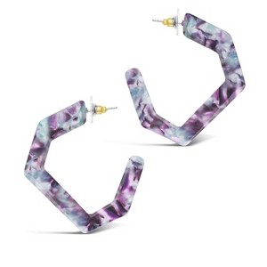 SHINE by Sterling Forever Resin Hex Hoops - 1 of 2