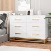 Dresser for Bedroom with 6 Drawers, Wood Chest of Drawers, TV Stand, Morden Dresser for Closet, Living Room, Hallway, Nursery - 3 of 4