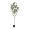 Syemin Artificial Plant Artificial 180cm Artificial Eucalyptus Tree Topiary Tree Indoor Outdoor for Home Office Living Room Decor, Green, 31"*27"*71" - 2 of 4