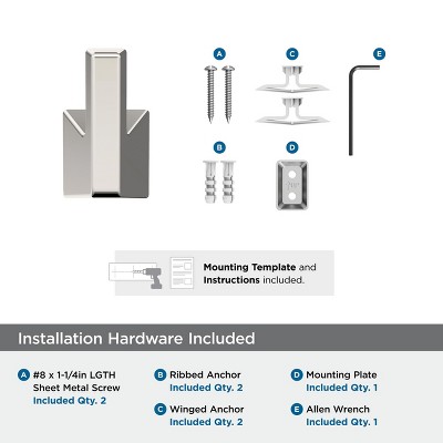 Polished Nickel Single Prong Wall Mounted Robe Hook