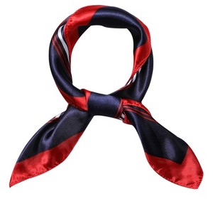 Allegra K Women's Floral Leopard Polka Dots Striped Print Square Kerchief Neck Scarf Shawl - 1 of 4