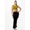 Slickblue Women's Sleeveless Two-Piece Set with Printed Top and Ruched Long Skirt, Pockets, Moss Green, Size S-L - 3 of 4